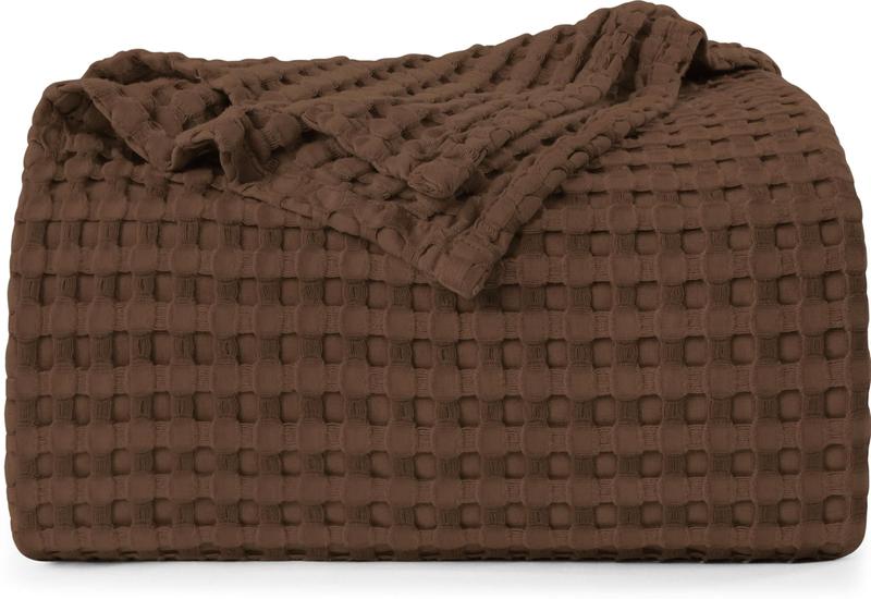 Imagem de Cobertor Utopia Bedding Waffle 100% algodão 300 g/m2 Queen Brown