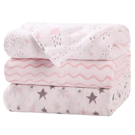 Imagem de Cobertores Swaddle Little Grape Land (3 Unidades) - 100% Algodão 120x120cm