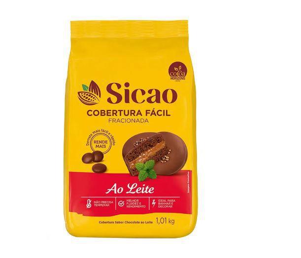 Imagem de Cobertura Chocolate ao Leite fracionada Sicao em gotas 1kilo