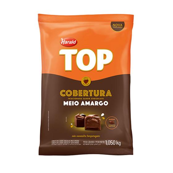 Imagem de Cobertura Gotas De Chocolate Meio Amargo 1,050kg Top Harald