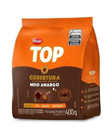 Imagem de Cobertura Harald Top Chocolate Meio Amargo Gotas - Pacote 400G