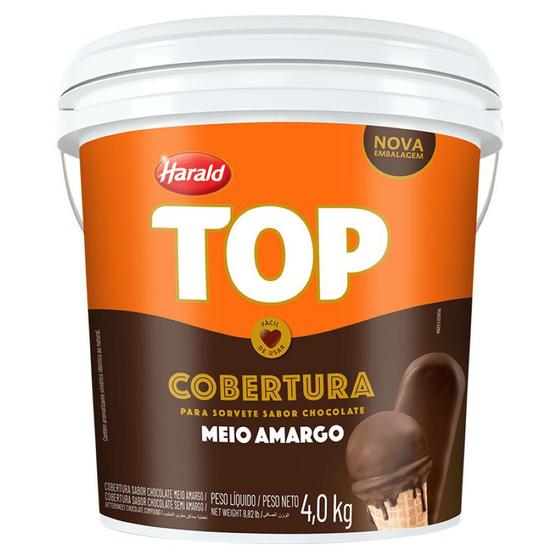 Imagem de Cobertura Liquida Premium Skimo Chocolate Meio Amargo Top 4 Kg Harald