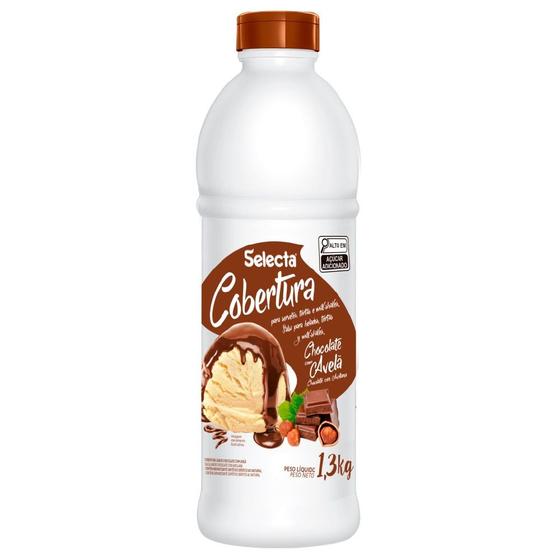 Imagem de Cobertura Para Sorvete Selecta Sabor Chocolate Com Avelã 1,3kg Duas Rodas