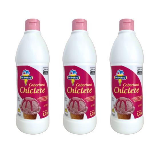 Imagem de Cobertura Para Sorvetes Sobremesas Kit 3 Potes Grandes Vários Sabores Du Porto
