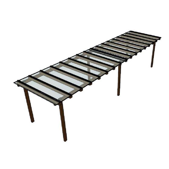 Imagem de Cobertura Policarbonato Alveolar 8,00m x 3,00m - Cristal 4mm