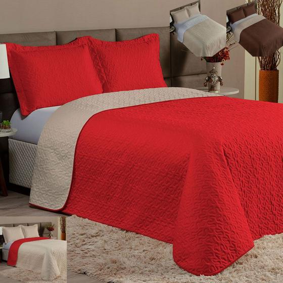 Imagem de Cobre Leito Cama Casal Queen Matelado Caminho Sem Fim Com Porta Travesseiros com Debrum