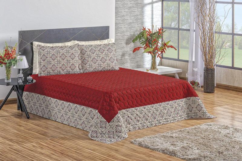 Imagem de Cobre Leito Casal Queen Domus 3 Peças Estampado Jacquard