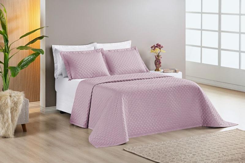 Imagem de Cobre Leito Colcha Padrao 3 Pcs Piquet Favo Bliss Matelado