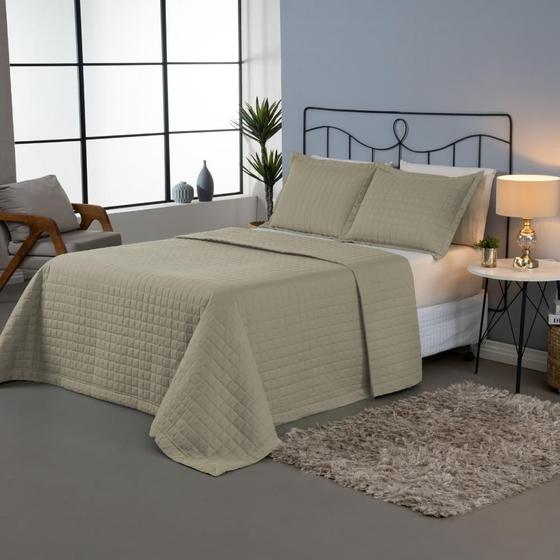 Imagem de Cobre Leito King 3 Peças Matelado Percal 300 Fios