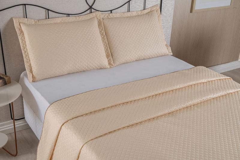 Imagem de Cobre Leito Modelo Dubai Luxo Casal Padrão 3 Peças Cama Box