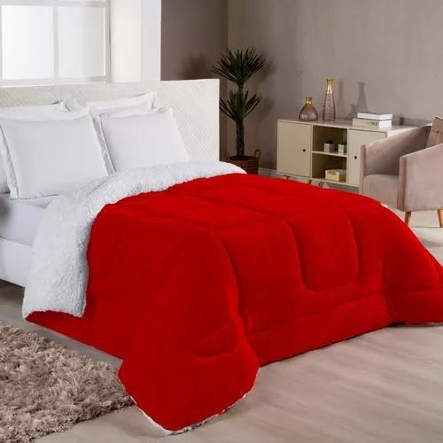 Imagem de Cobre leito Sherpa com Manta Flanel Queen Dupla Face Cores