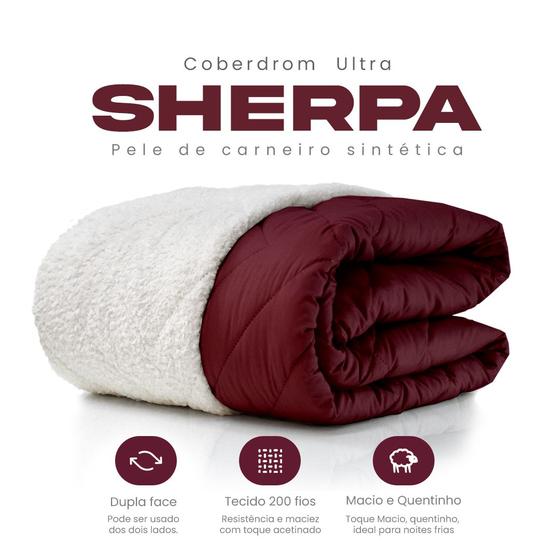 Imagem de Cobre leito sherpa macio cobertor   moderno quentinho 260cm x 230cm  micropercal