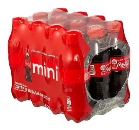 Imagem de Coca-Cola Refrigerante Mini Garrafinha Kit C/12 Uni 200Ml