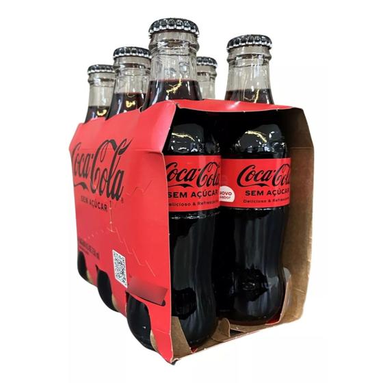 Imagem de Coca Cola Sem Açucar Vidro 250ml (6 garrafas)