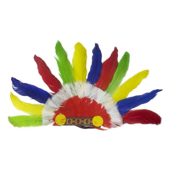 Imagem de Cocar Indígena de Carnaval Colorido de Penas para Fantasias