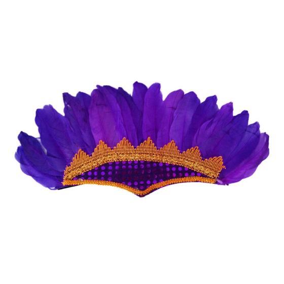 Imagem de Cocar Indígena de Carnaval Roxo de Penas