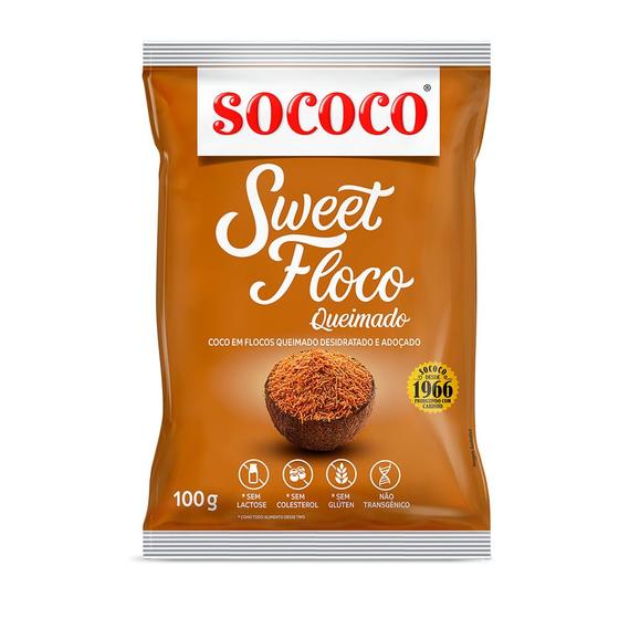 Imagem de Coco em Flocos Queimado Desidratado e Adoçado Sococo 100g