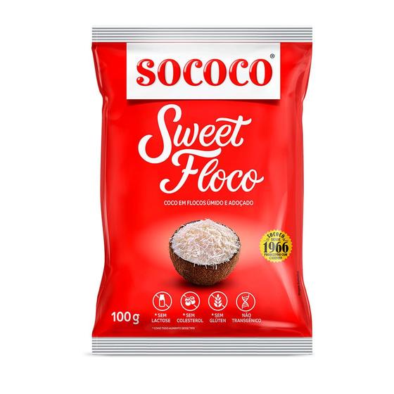 Imagem de Coco em Flocos Úmido e Adoçado Sococo 100g