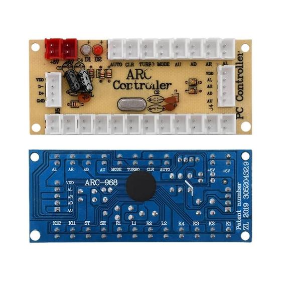 Imagem de Codificador USB PCB para Joystick Arcade - Módulo de Controle MAME 2Pin com Botão