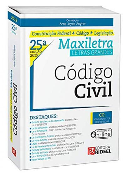 Imagem de Código Civil Maxiletra - 25ª Edição (2019) - Rideel