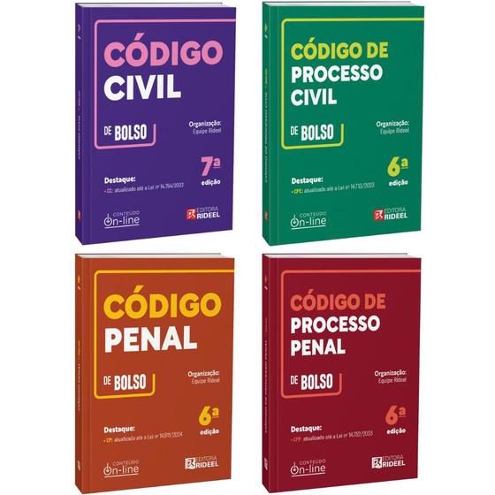 Imagem de Código Civil + Processo Civil + Penal + Processo Penal Bolso