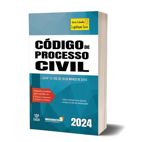 Imagem de CÓDIGO DE PROCESSO CIVIL 2024  Série Estudos Legislação Seca - Imaginativa Jus
