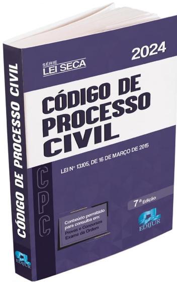 Imagem de Código De Processo Civil 2024 - Série Lei Seca - Edijur