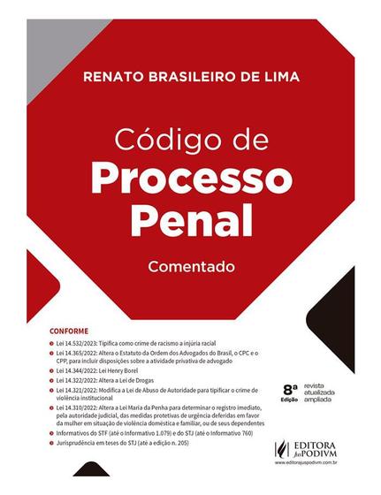 Codigo De Processo Penal Comentado 8ª Edição 2023 Juspodivm Livros De Direito Processual 0361