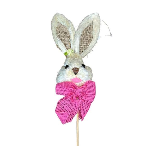 Imagem de Coelho Decorativo no Palito Rosa
