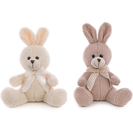 Imagem de Coelhos de Pascoa Pelucia DECOR.BCO/MRR 20CM(S)