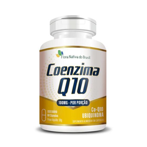 Imagem de Coenzima Q10 100% Pura (Co-Q10 Ubiquinona) 60cáps 100mg Flora Nativa