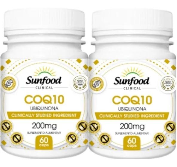 Imagem de Coenzima Q10 200 Mg 60 Cápsulas Sunfood Kit 2 Unidades