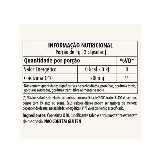 Imagem de Coenzima Q10 200mg (60 caps) - Padrão: Único - Apisnutri