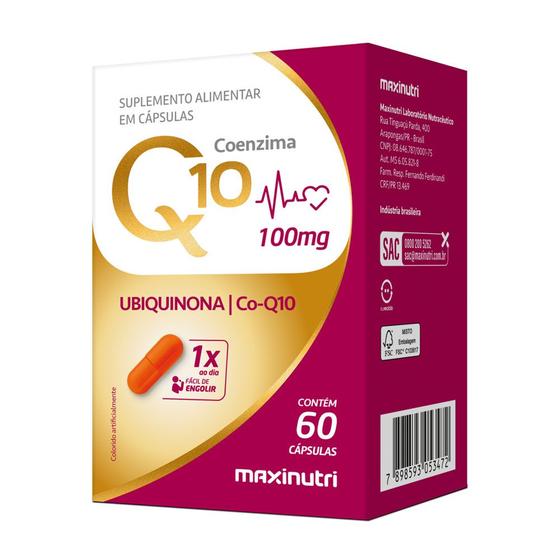 Imagem de Coenzima Q10 Gold Ubiquinona 100mg 60 Cápsulas Maxinutri