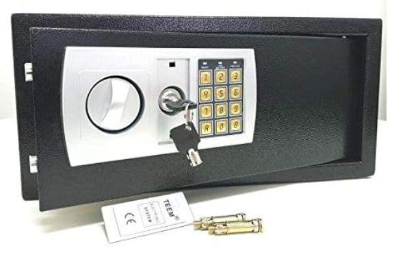 Cofre Aço Eletrônico Teclado C/ Senha + Chave Sos Menor preço em Cofre Aço Eletrônico Teclado C/ Senha + Chave Sos