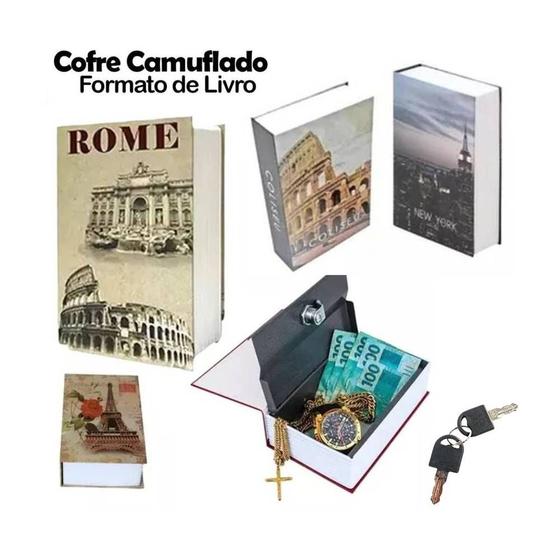 Imagem de Cofre Camuflado em Formato Livro Porta Joias Com 02 Chaves