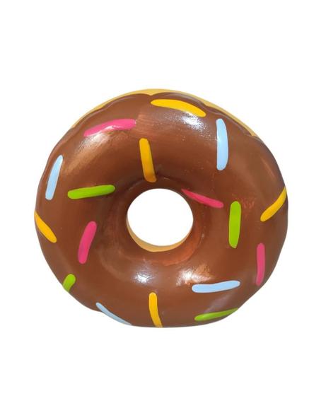 Imagem de Cofre Cofrinho Donuts Pequeno Decorativo - Marrom Ceramica