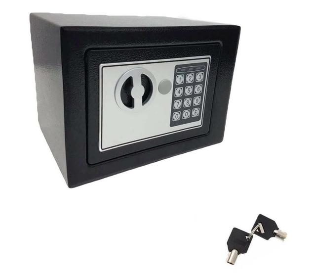 Imagem de Cofre com senha e chave - 17x23x17cm - com fixação - 6l
