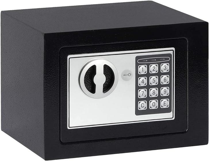 Cofre Eletrônico Digital Teclado Senha + Chave 23x17x17cm Menor preço em Cofre Eletrônico Digital Teclado Senha + Chave 23x17x17cm