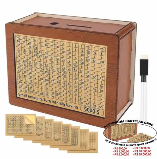 Imagem de Cofre Guarda Dinheiro Woodbox Japones Kakebo Desafio Classic