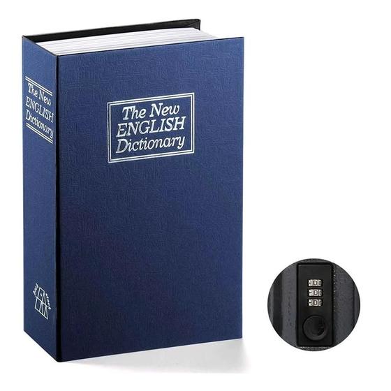 Imagem de Cofre livro senha gigante porta joias dinheiro arma caixa camuflado metal segredo decorativo biblioteca estante