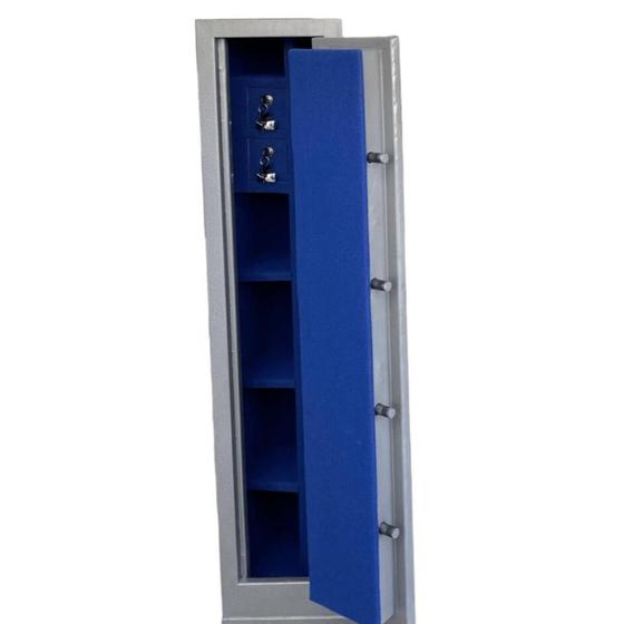 Imagem de Cofre Vazio 130X30X30  Cofre Mega Forte  Com 3 Prateleiras e 2 Gavetinhas Com Chave + Coldres + Parafusos