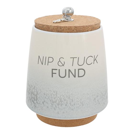 Imagem de Cofrinho Cerâmica Pavilion Nip & Tuck Fund - 16,5cm, Cinza Ombre