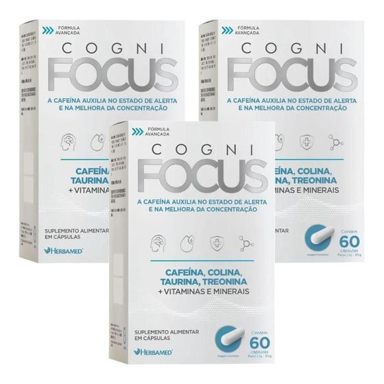 Imagem de Cognifocus Herbamed Kit Com 3 Caixas De 60 Cápsulas Cada