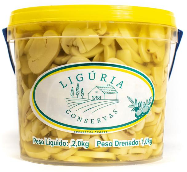 Cogumelo Champignon Fatiado em Conserva Balde 1kg Ligúria Conservas