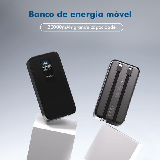 Imagem de COIBEU Carregador Portátil Turbo Power Bank 20000mah Com Tela Lcd Universal Saida 2 Cabos