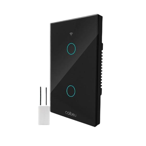 Imagem de COIBEU Tuya WiFi Interruptor De Luz Inteligente 2 gang Wall Touch Switch Trabalho Com Alexa Google Home