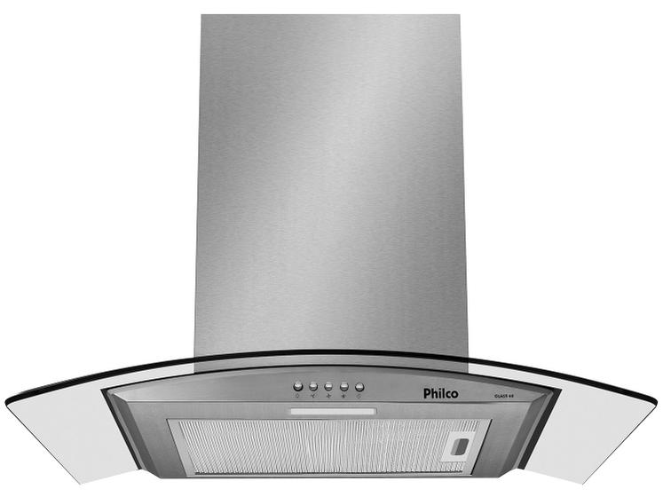 Coifa de Parede Philco 60cm 4 Bocas Vidro Curvo Glass 60 Imagem de Coifa de Parede Philco 60cm 4 Bocas Vidro Curvo Glass 60