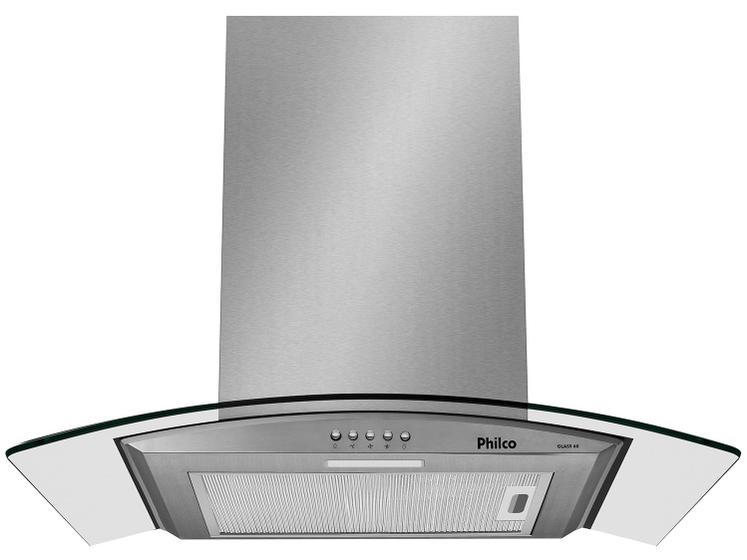 Coifa de Parede Philco 60cm 4 Bocas Vidro Curvo Glass 60 Imagem de Coifa de Parede Philco 60cm 4 Bocas Vidro Curvo Glass 60