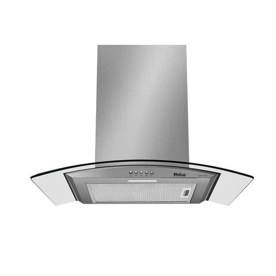 Imagem de Coifa de Parede Philco 60cm Glass Vidro Curvo 3 Velocidades Inox PCO60G  127 Volts